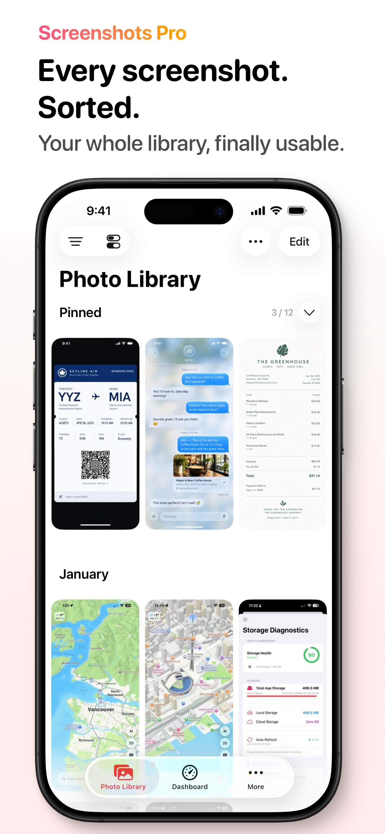 Screenshot library on iPhone